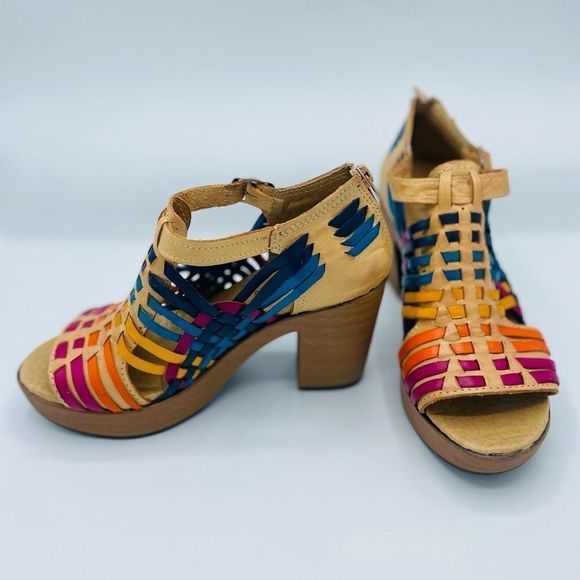 Handmade Rainbow Platform Heels - Picture 2 of 4
